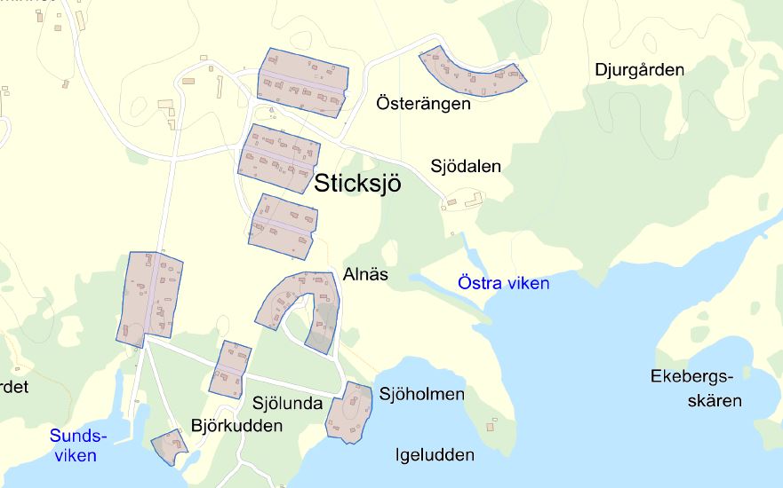 Kartillustration över området Sticksjö i Glanshammar