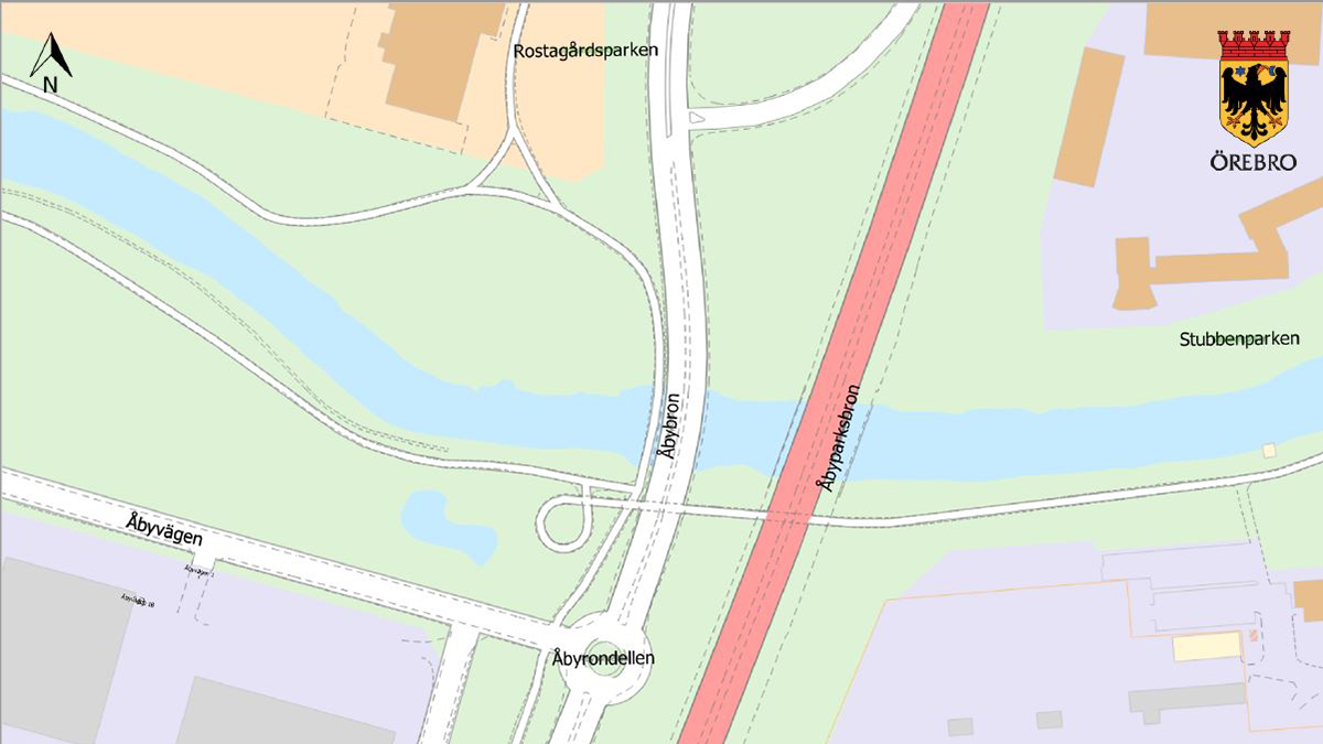 Kartbild över Åsbybron