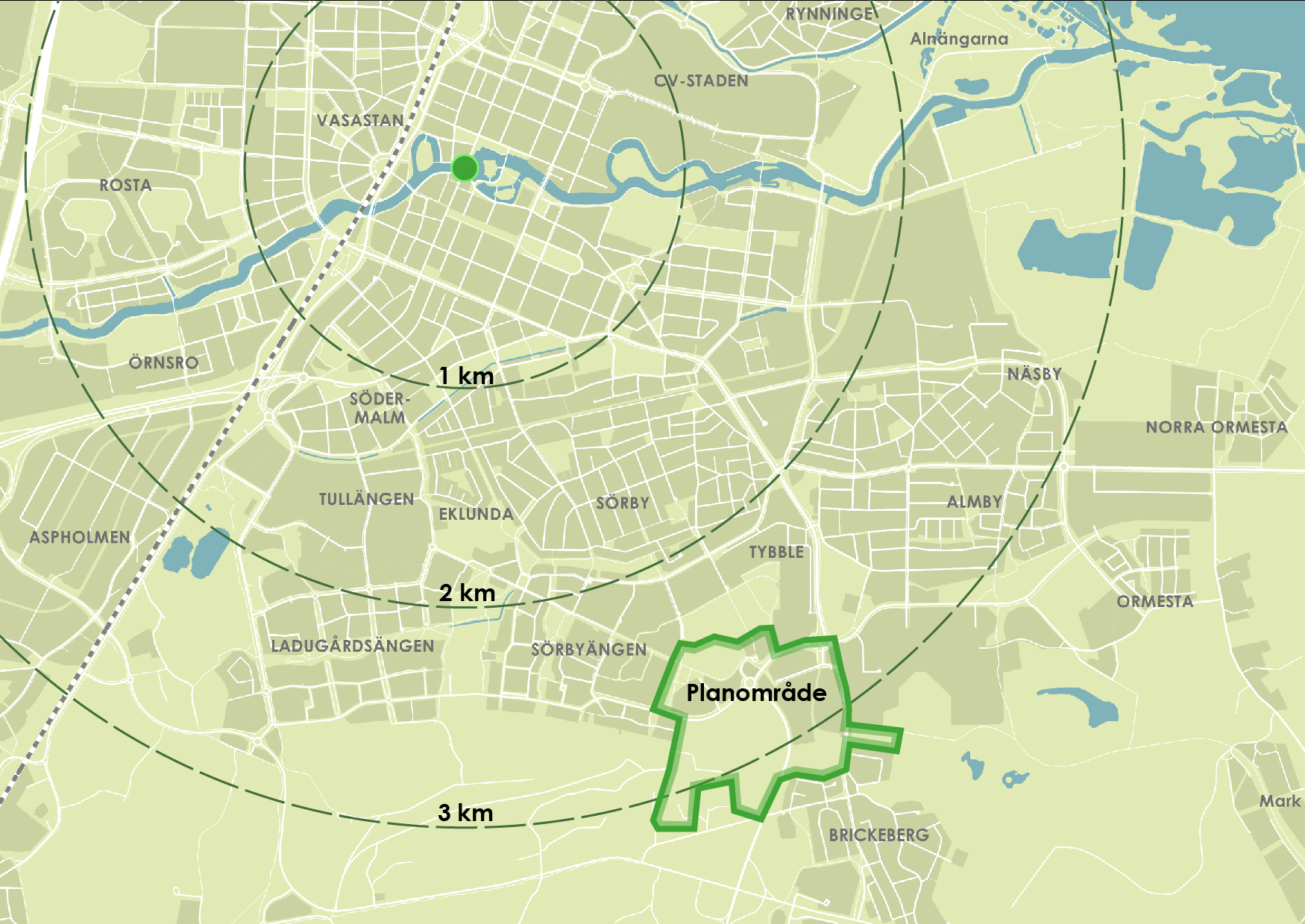 Karta över planområdets läge i staden